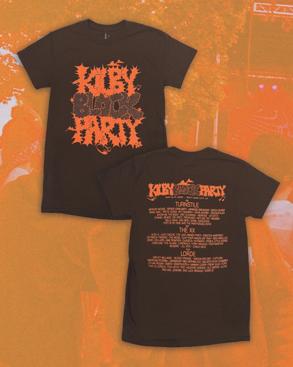Kilby Block Party 2026 T-Shirt Brown Music Festival Concert Lineup Tee