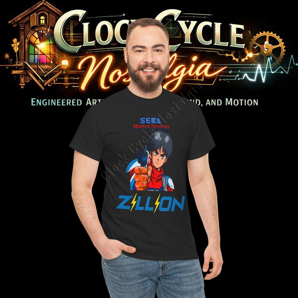 Zillion Custom Art Sega Master System T-Shirt - Retro 8-Bit Anime Style Graphic