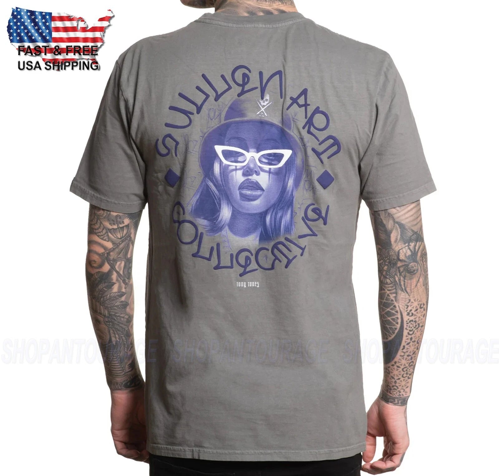 Sullen Art Collective Tony Tonez Premium SCM7335 Manga Corta T-Shirt para Hombre