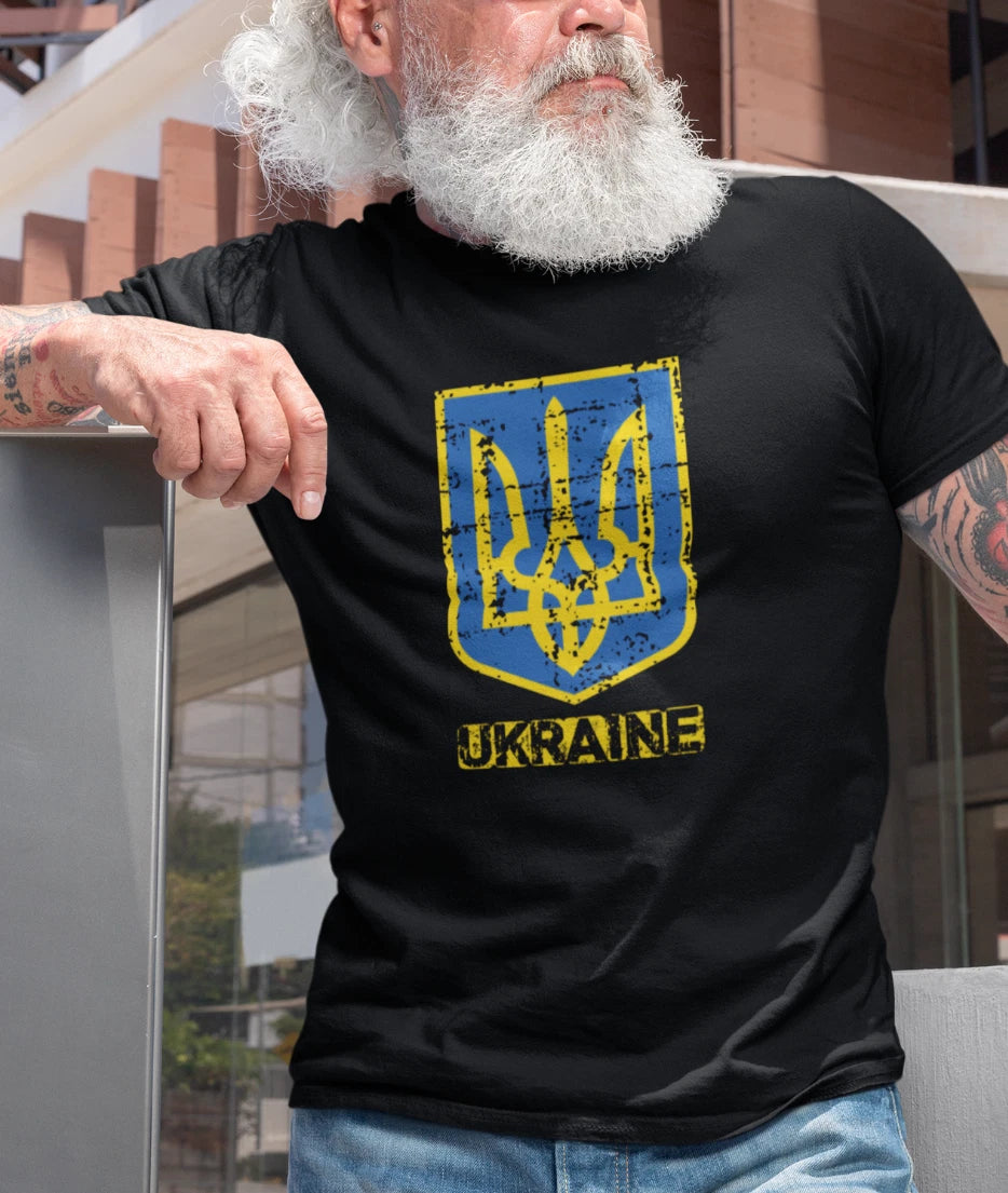 Ukraine T-Shirt Ukraine Flag  Stand With Ukraine Vintage Coat of Arm Trident Tee