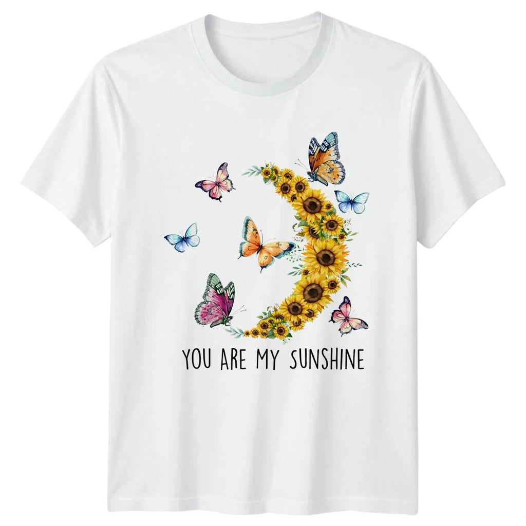 You Are My Sunshine Womens T-Shirt Sunflower Butterfly Nature Floral Mothers Day