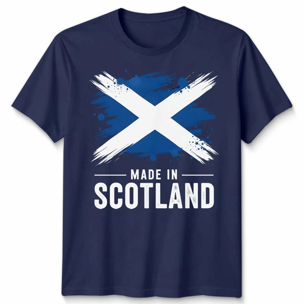Made In Scotland Unisex T Shirt Scottish Flag Football Rugby Fan Patriot Top New