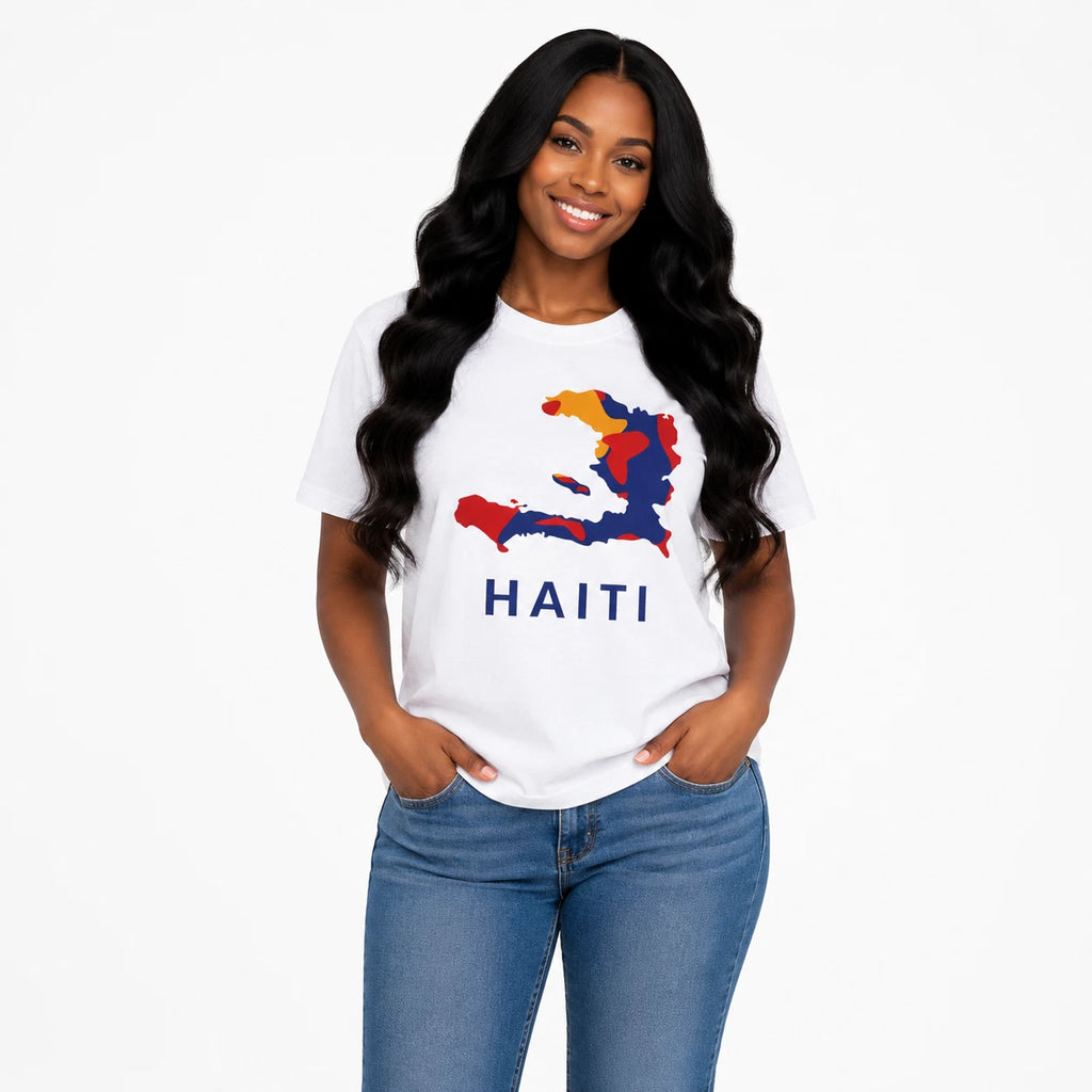 Haiti Map T-Shirt Unisex Graphic Tee Haitian Pride Flag Shirt Gift
