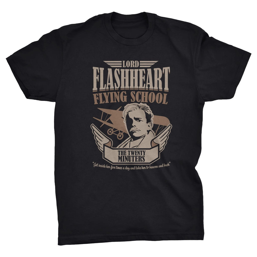 Flashheart Flying School Blackadder Inspired Funny T-Shirt Comedy Retro