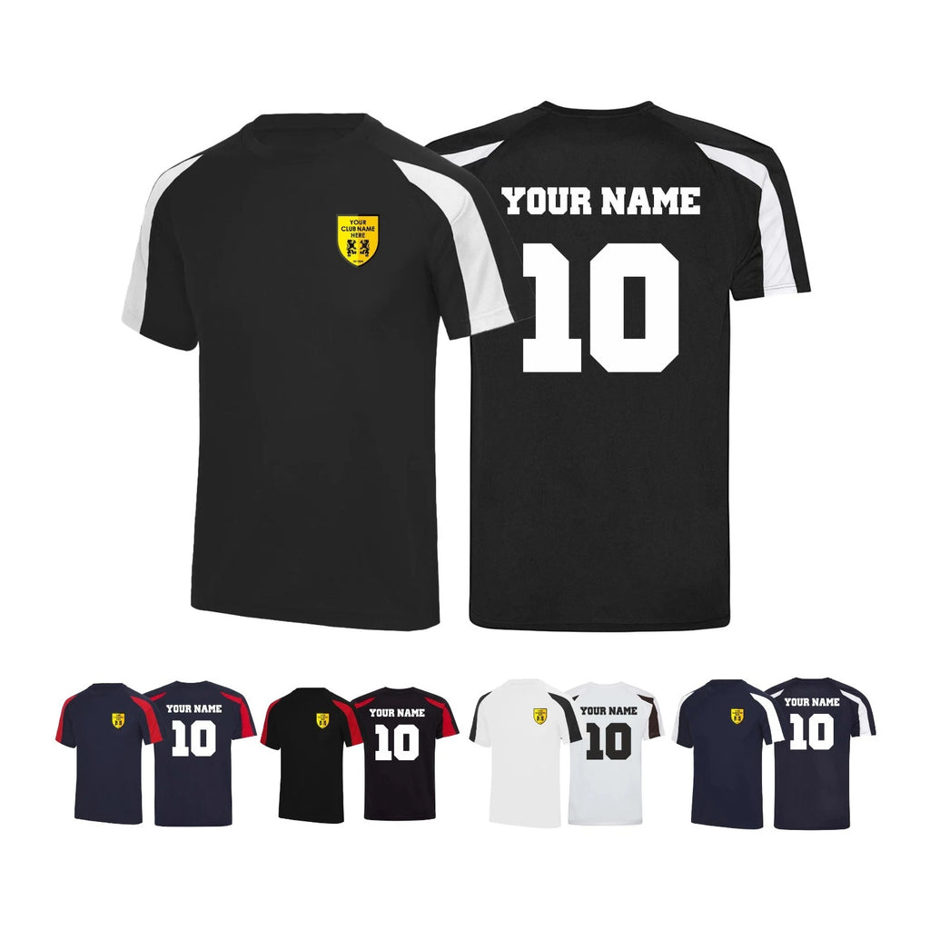 Personalized Football T-Shirt – Custom Badge & Name – Kids Adults