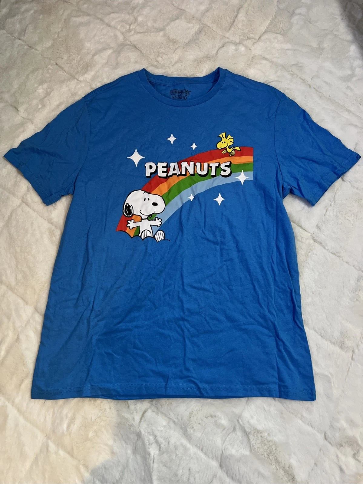 Peanuts Pride Rainbow Tee Sizes S L Unisex Men’s Women’s Shirt LGBTQ Soft Blue
