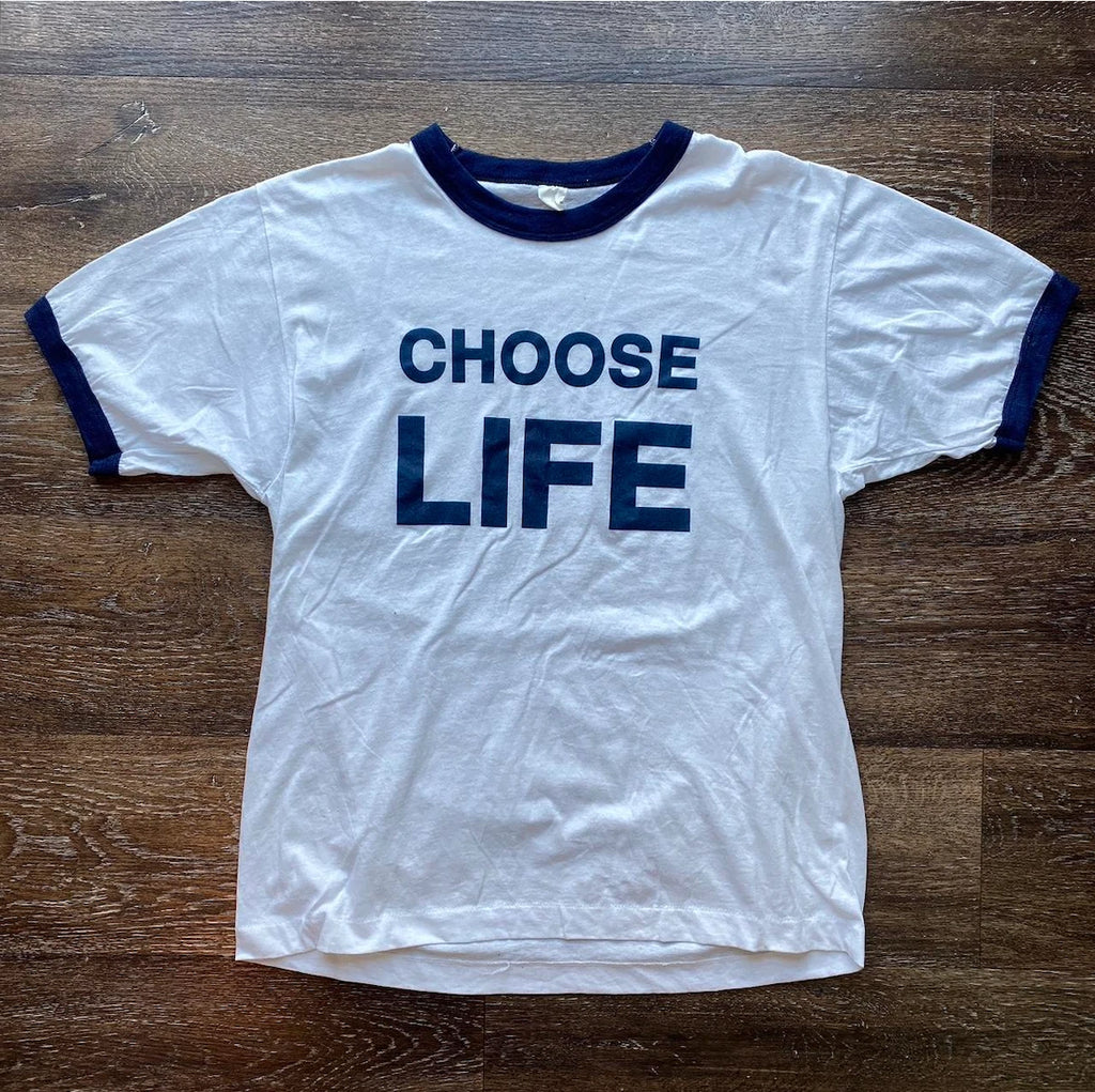 Iconic Vintage 80s Trainspotting, Wham! Band Choose Life Shirt