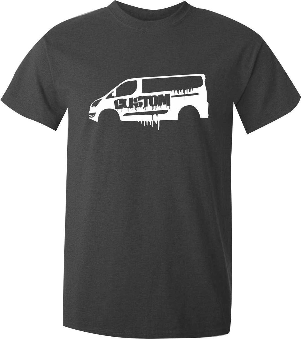 Transit custom van graffiti print t-shirt - short sleeve - red, blue, grey black