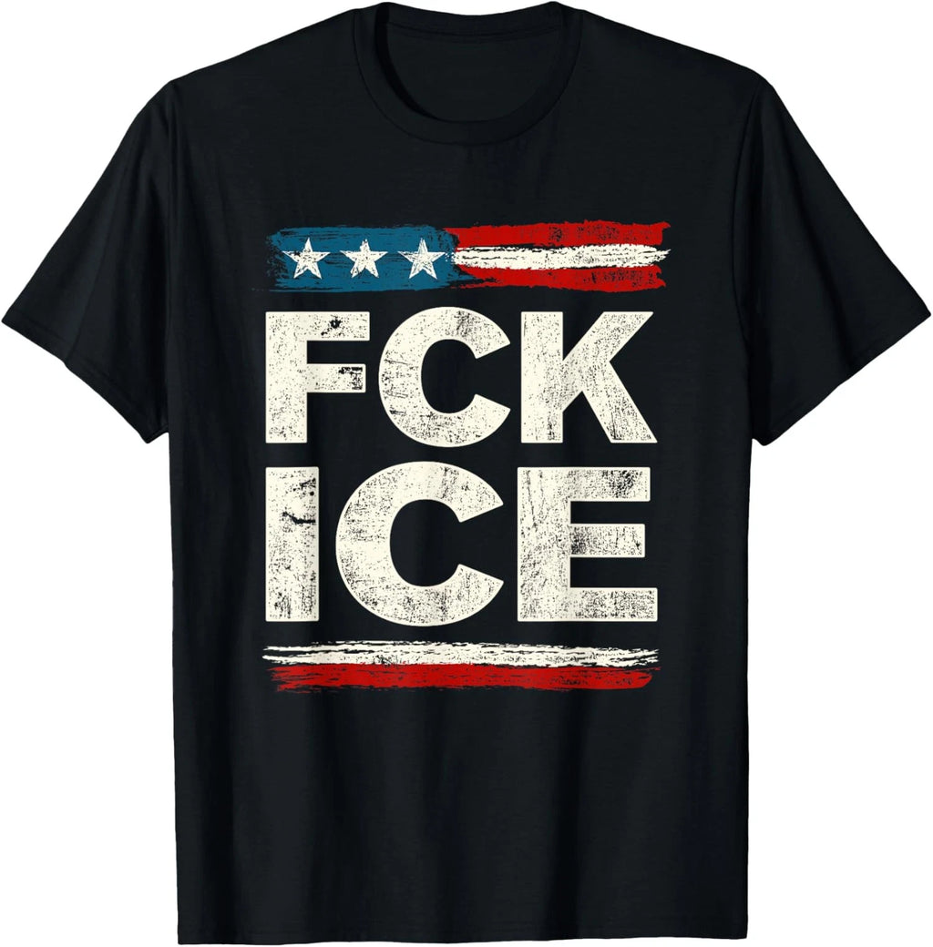 Retro Vintage F ICE US Flag Distressed Design Unisex T-Shirt