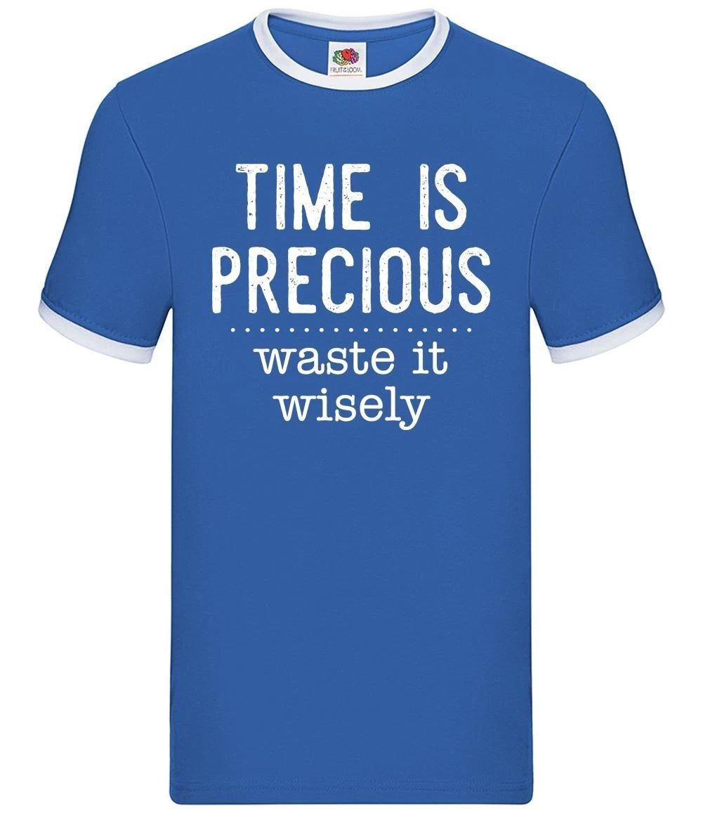 Time Is Precious, Waste It Wisely - Men Contrast - Funny Gift Slogan Lazy