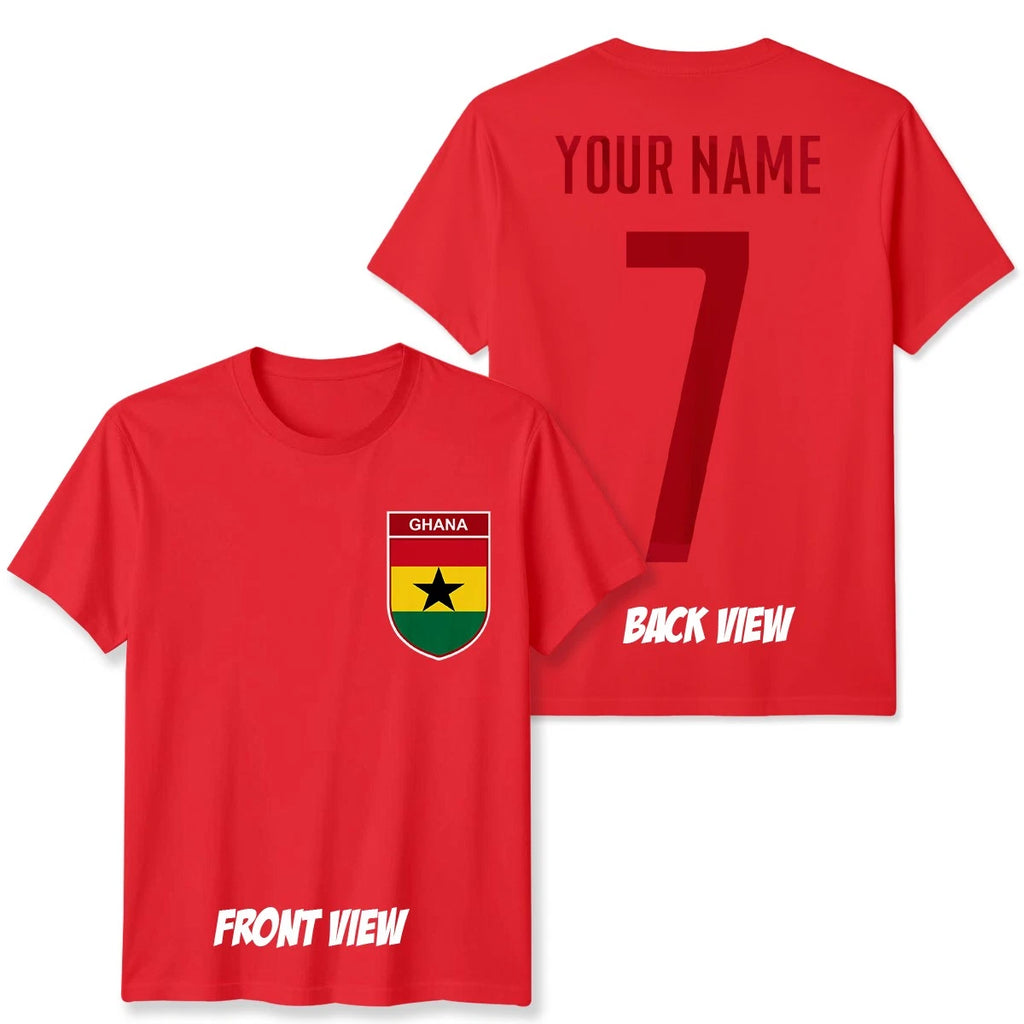 Personalised Ghana Football Unisex Kids T-Shirt Name Number Tee #WC