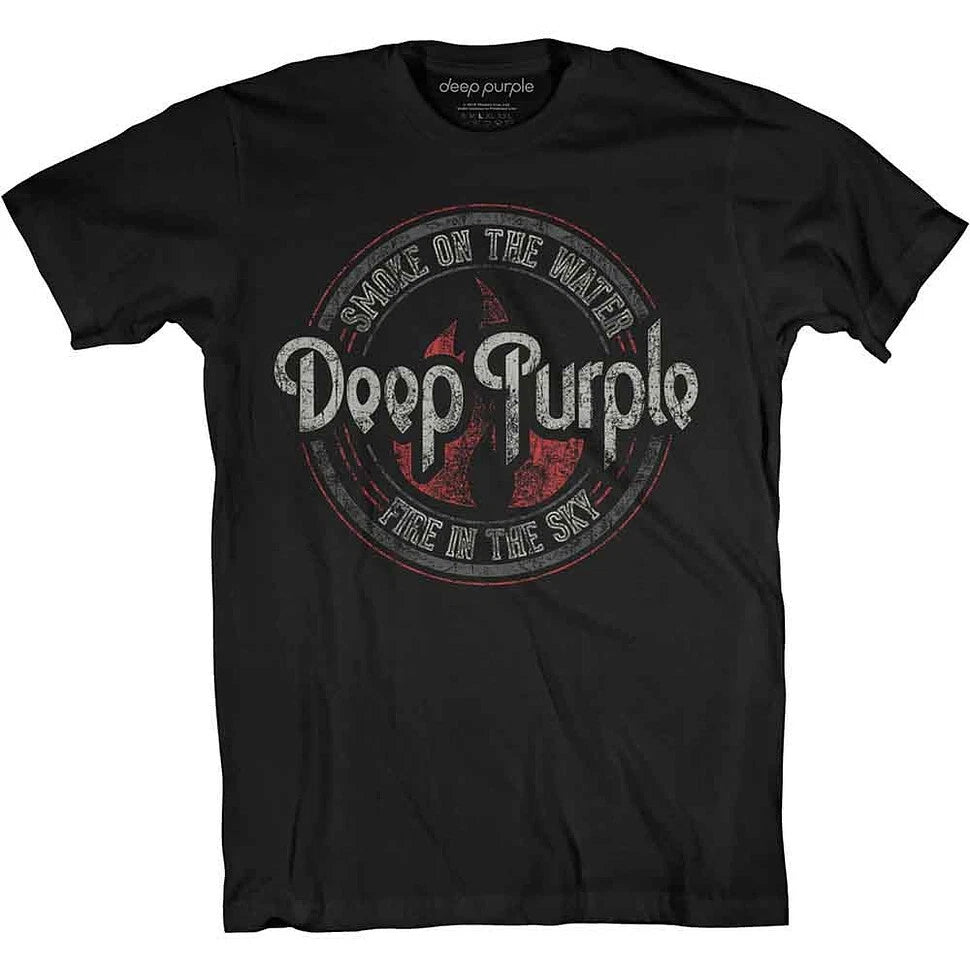 Deep Purple - Smoke Circle T-Shirt Black