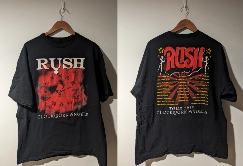 2013 Rush Clockwork Angels Tour T Shirt Vintage Graphic Band Tee USA S-5XL