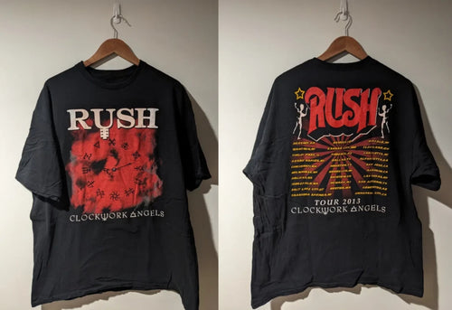 2013 Rush Clockwork Angels Tour T Shirt Vintage Graphic Band Tee USA S-5XL
