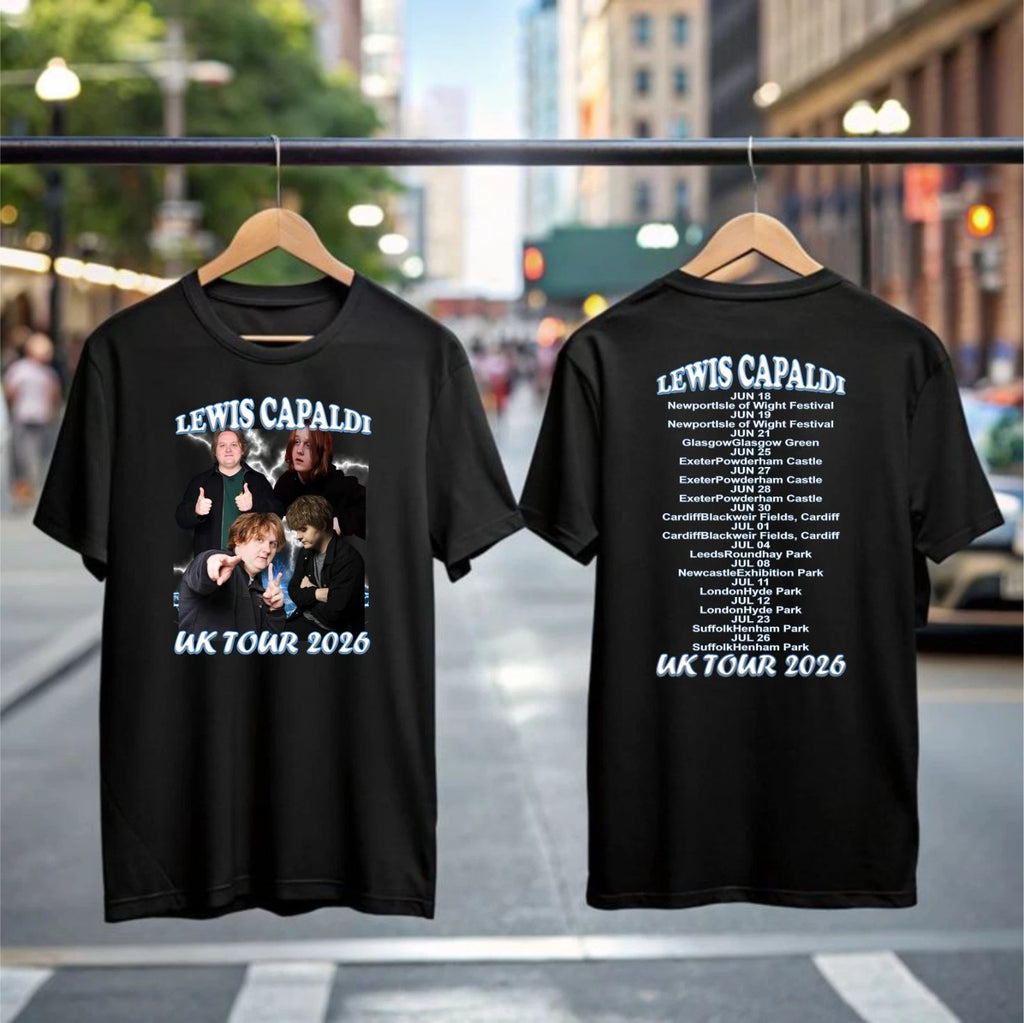 Lewis Capaldi UK Tour 2026 Bootleg T-Shirt Pop Singer Music Concert Dates Tee