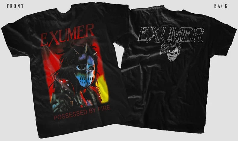 New D T G Printed Tee - EXUMER Possessed By Fire Classic Design - Sizes S-5XL