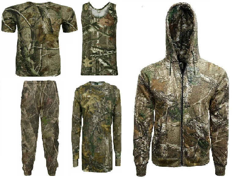 MENS CAMOUFLAGE PRINTED JUNGLE T-SHIRT REALTREE CAMO PRINT LONG SHORT TOP S-8XL