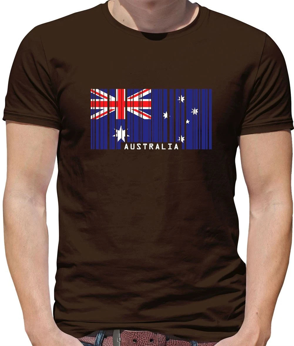 Australia Barcode Flag - Mens T-Shirt - Oz Canberra Flags Country
