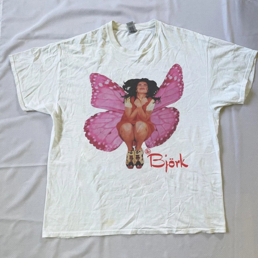 Bjork VIntage Style WHite Shirt Unisex