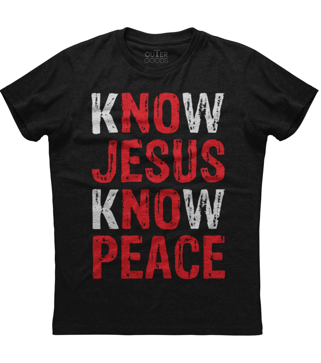 Christian Jesus Bible Verse Scripture Know Jesus Know Peace Unisex T-Shirt