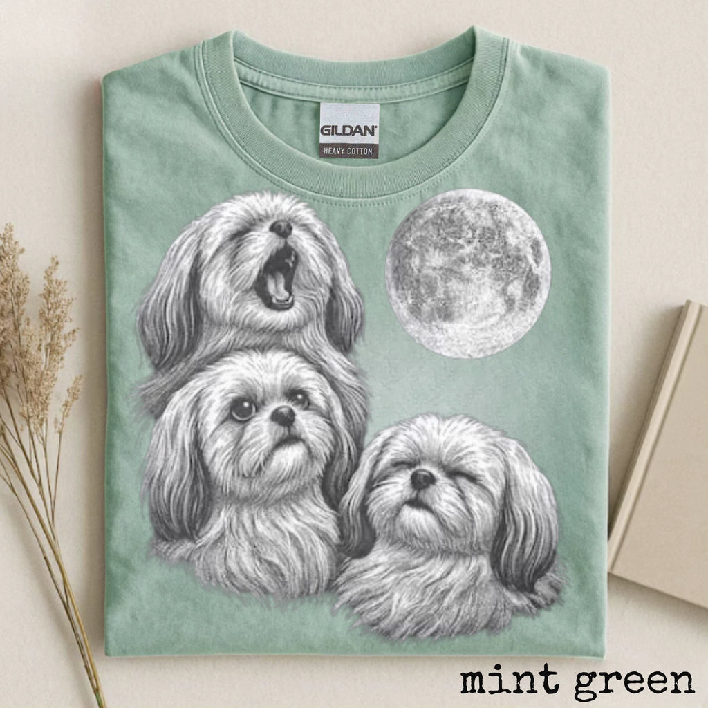Shih Tzu T-Shirt Moon Graphic Cute Dog Lover Gift Unisex Pet Tee Gift for Her