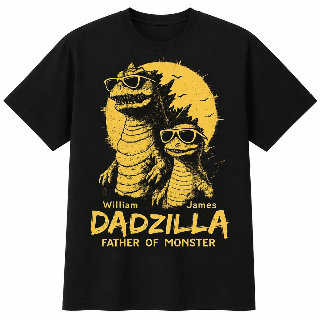 Personalized Dadzilla TShirt Custom Name Father Of Monsters Shirt Funny Dad Gift