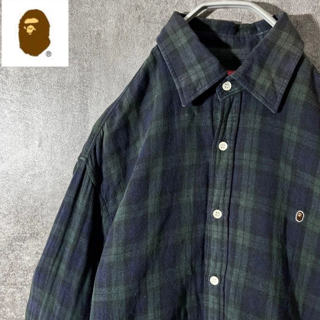 Very  A BATHING APE Shirt One Point Big Ape Simple Check Pattern