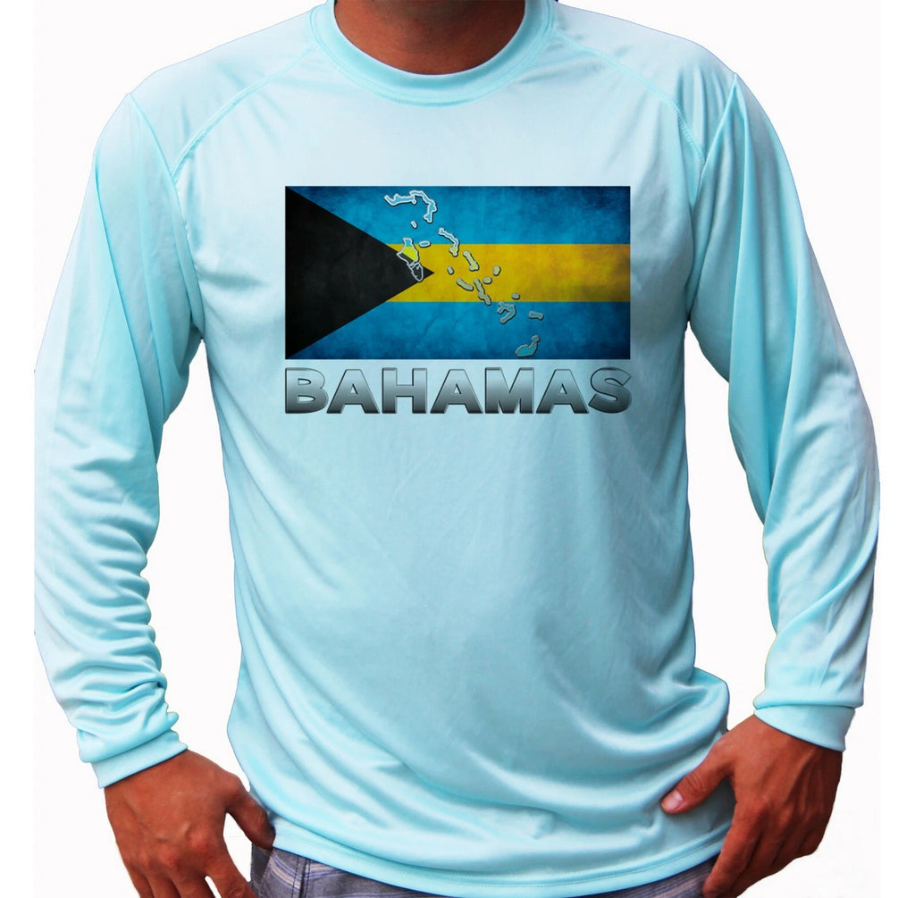 The Bahamas Islands Flag Long Sleeve UPF 30 T-Shirt Sport Boat UV Protection