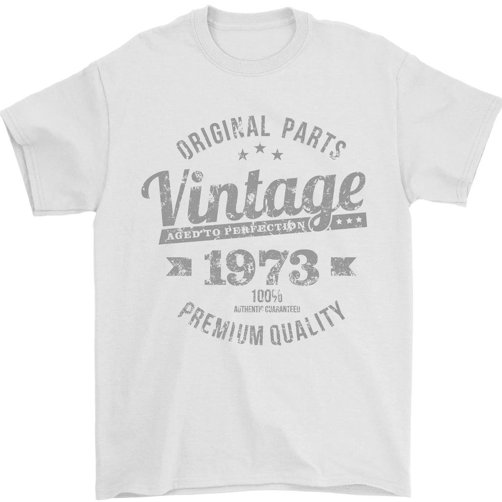 Vintage Year 53rd Birthday 1973 Mens T-Shirt 100% Cotton