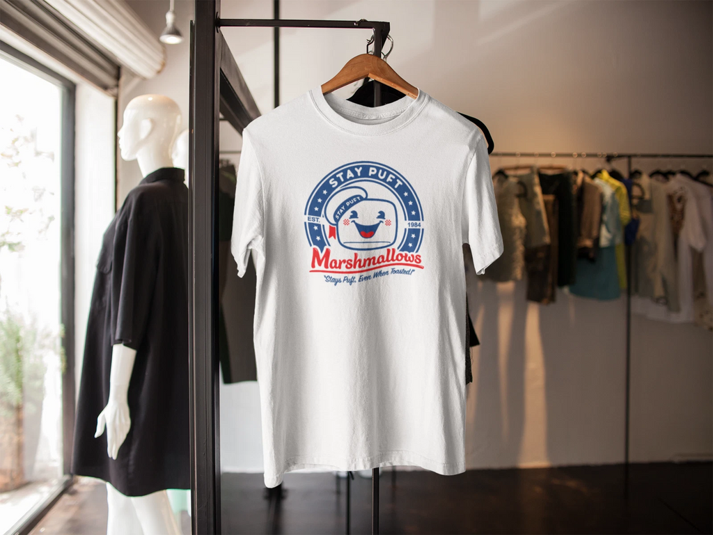 STAY PUFT MARSHMALLOWS T SHIRT RETRO MOVIE ADULTS KIDS