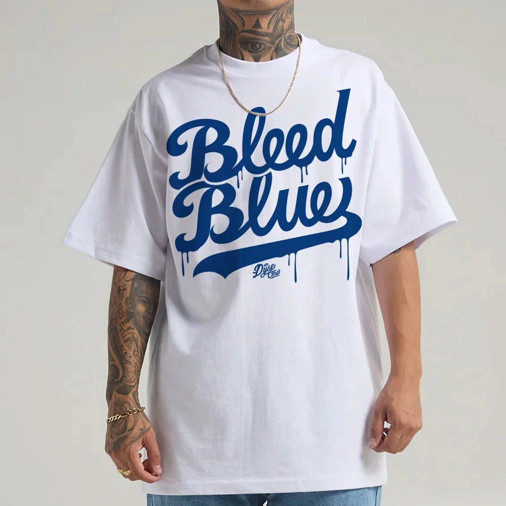 Bleed Blue White/Royal Men's T Shirt Dyse One Chicano La Dodgers Los Angeles