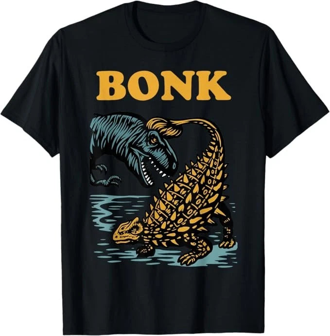 Bonk Dinosaur Funny Prehistoric Humor Design T-Shirt