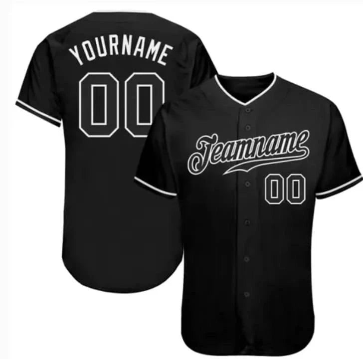 Hot Custom White Black Pinstripe Black-Gray Baseball Jersey