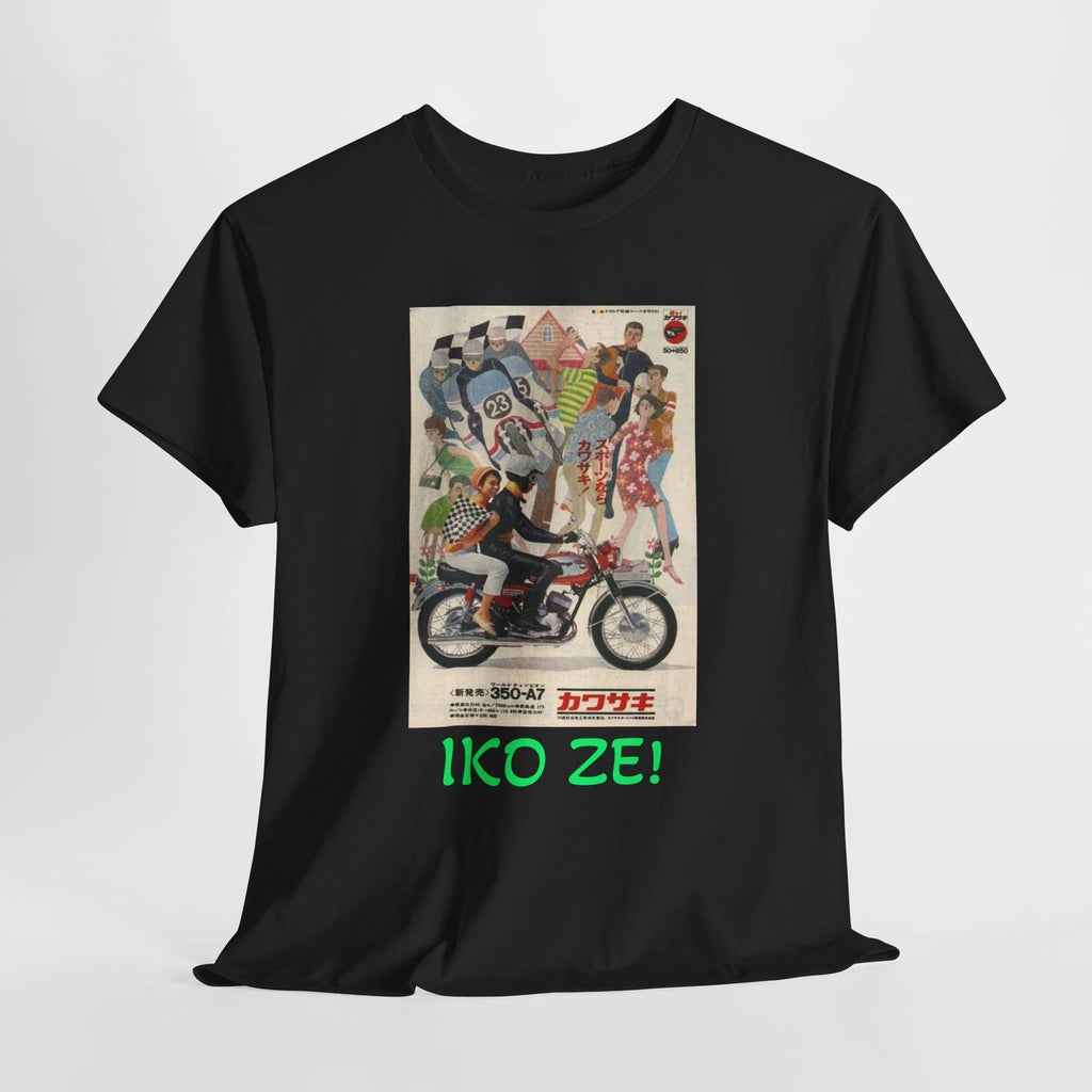Vintage Kawasaki 350-A7 Moto Print Ad Retro Tee, Unisex Cotton T-Shirt,