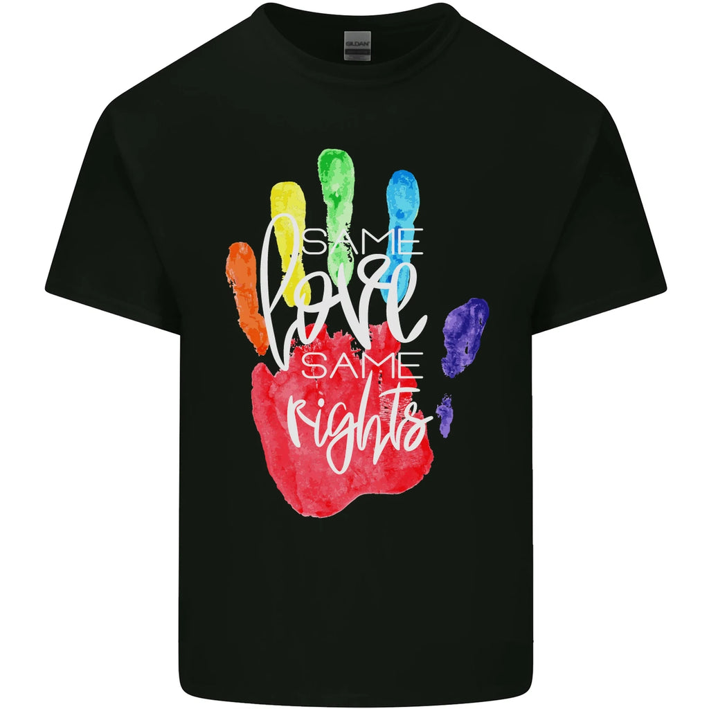 LGBT Same Love Same Rights Gay Pride Day Mens Cotton T-Shirt Tee Top