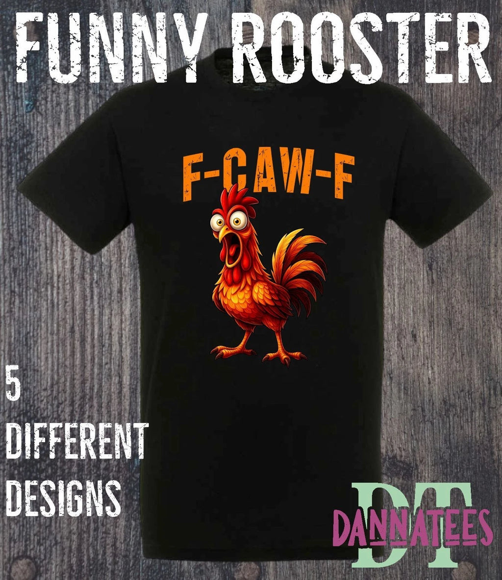 F-CAW_F Funny Rooster Screaming Chicken T-shirt - F-CAW-F - Unisex & Kids