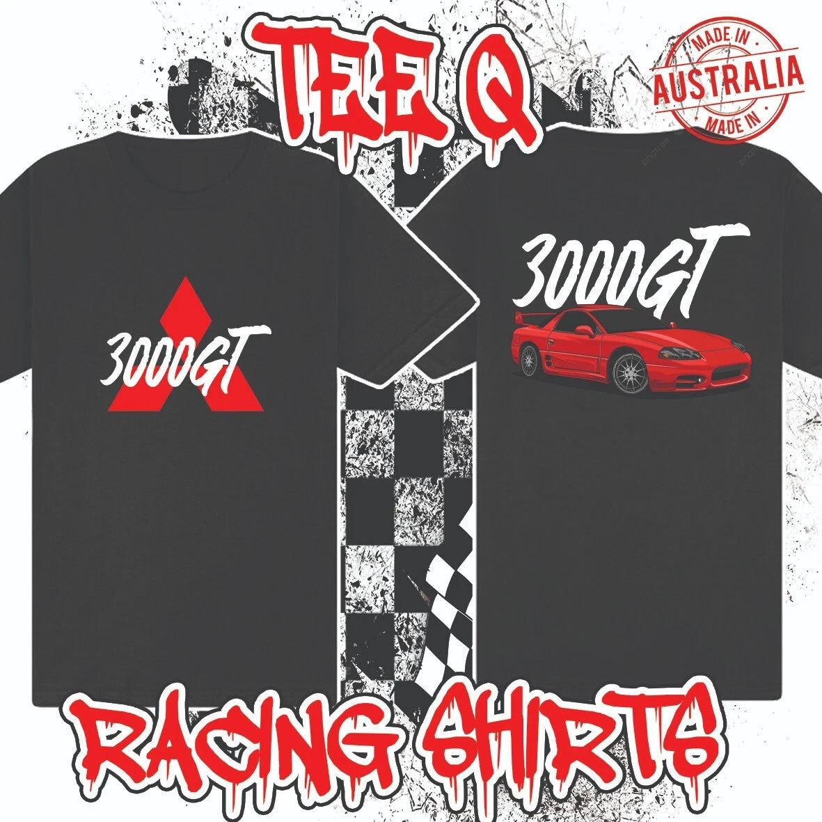 Mitsubishi 3000GT GTO JDM ~ Premium Black Gildan Cotton Tee
