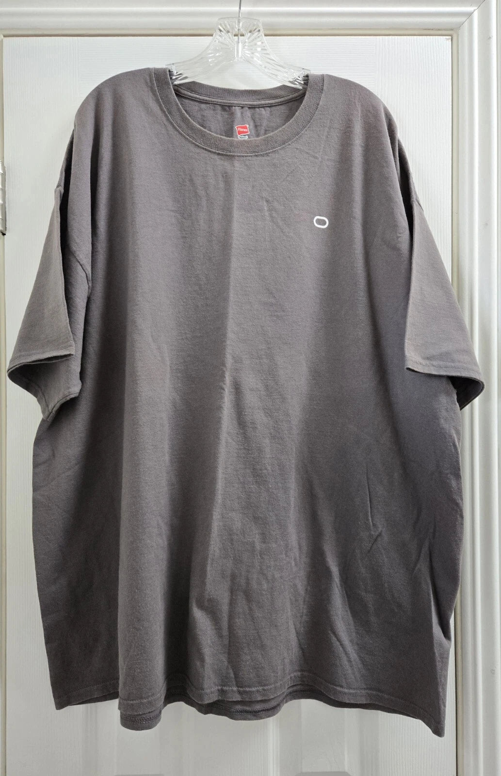 Hanes Tagless T-Shirt Adult 3XL Gray Preshrunk Cotton S/S Crewneck Logo Pullover