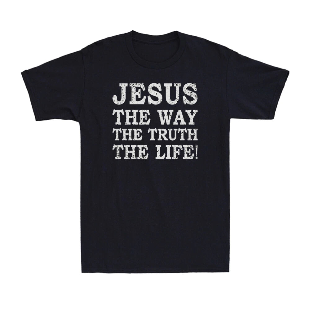 Jesus The Way Truth Life Shirt Christian Religious Beliefs Vintage Men's T-Shirt