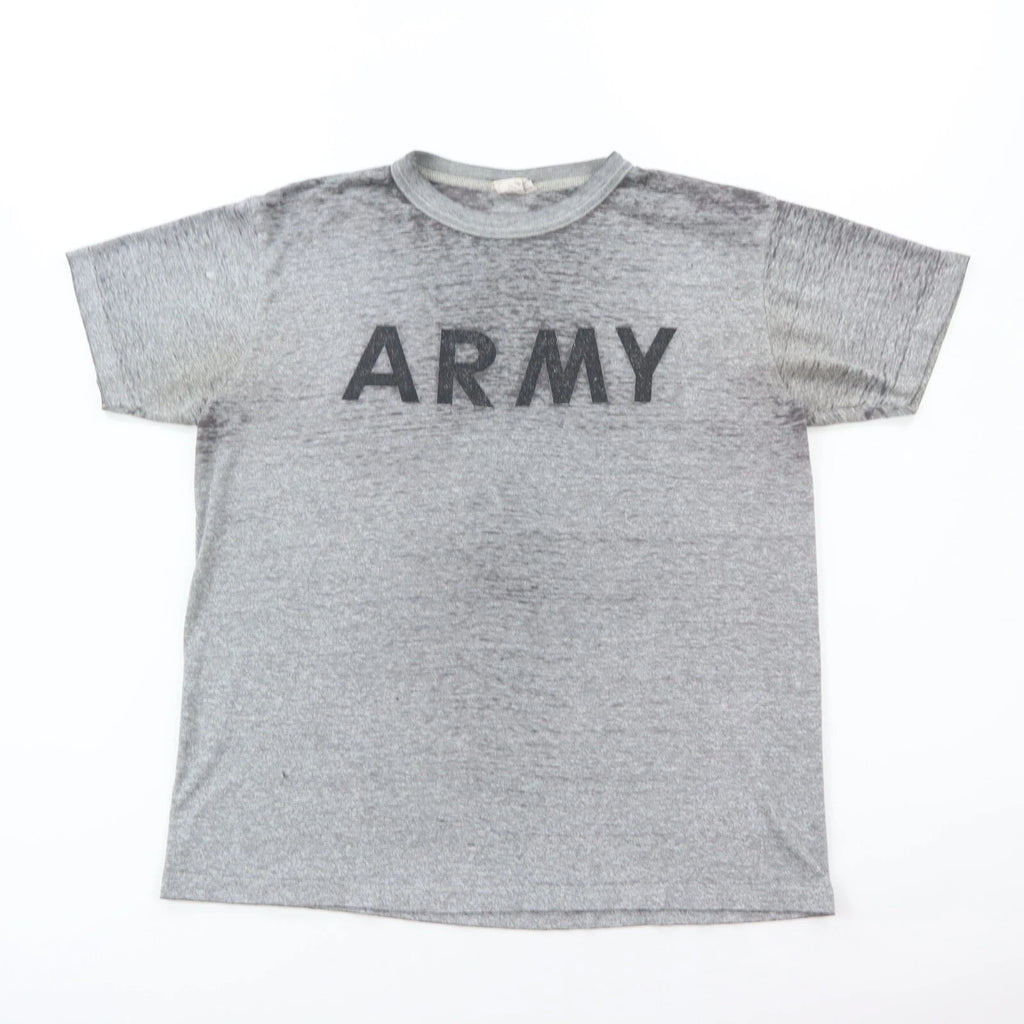 Paper Thin Burn Out Army T-Shirt Men's Medium Gray Buttery Soft Grunge Military
