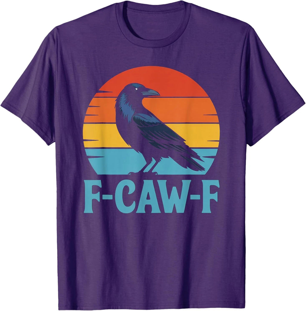 Retro F-Caw-F Black Bird Crow Funny Crow Lover T-Shirt