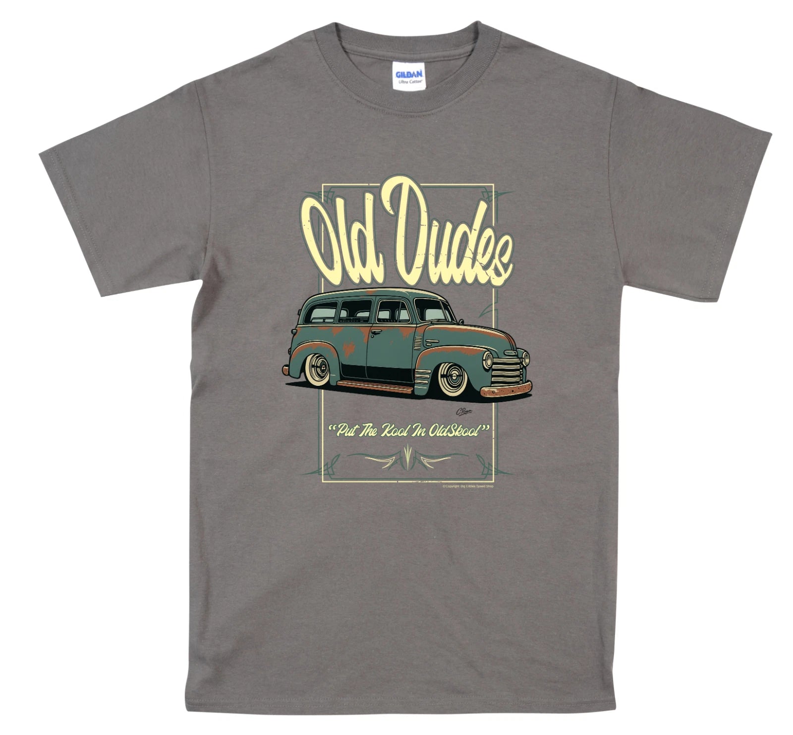 Old Dude's Branded T Shirt Featuring Chris Apted  American Classic Car S-5XL