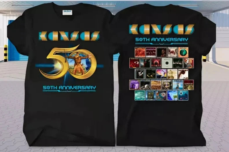 Kansas Band Anniversary T-Shirt Tour 50th Black Unisex All size D671