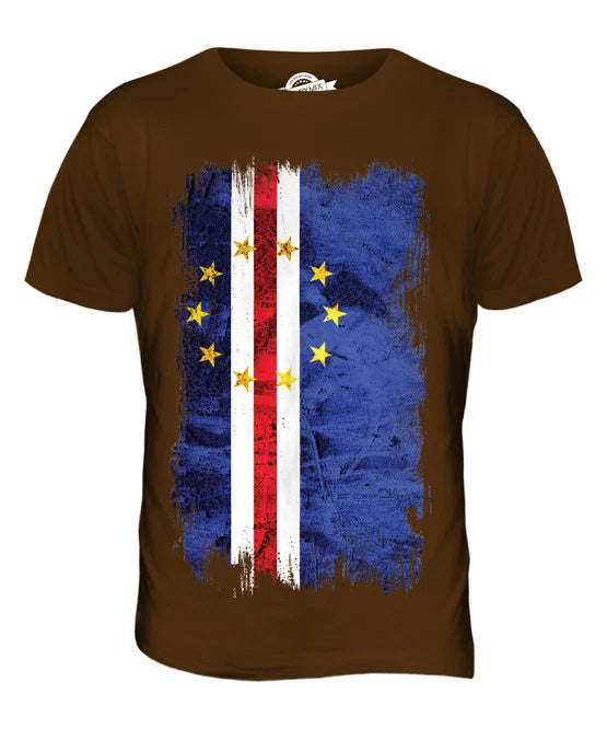 CAPE VERDE GRUNGE FLAG MENS T-SHIRT TEE TOP CABO VERDE CAPE VERDEAN GIFT SHIRT
