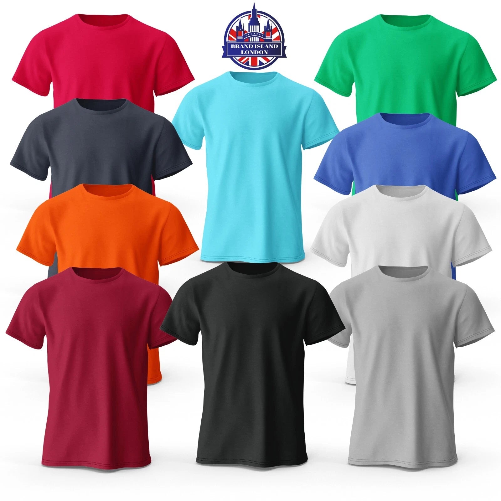 Men's Plain T-Shirt 5 Pack Heavy Blend 100% Cotton Short Sleeve Gym Top Tees New