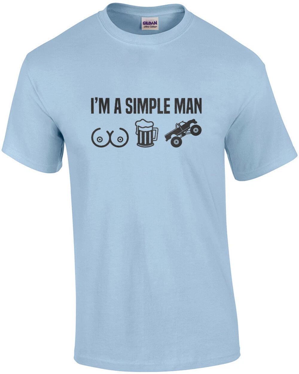 I'm a simple man - breasts, beer, and trucks - funny t-shirt