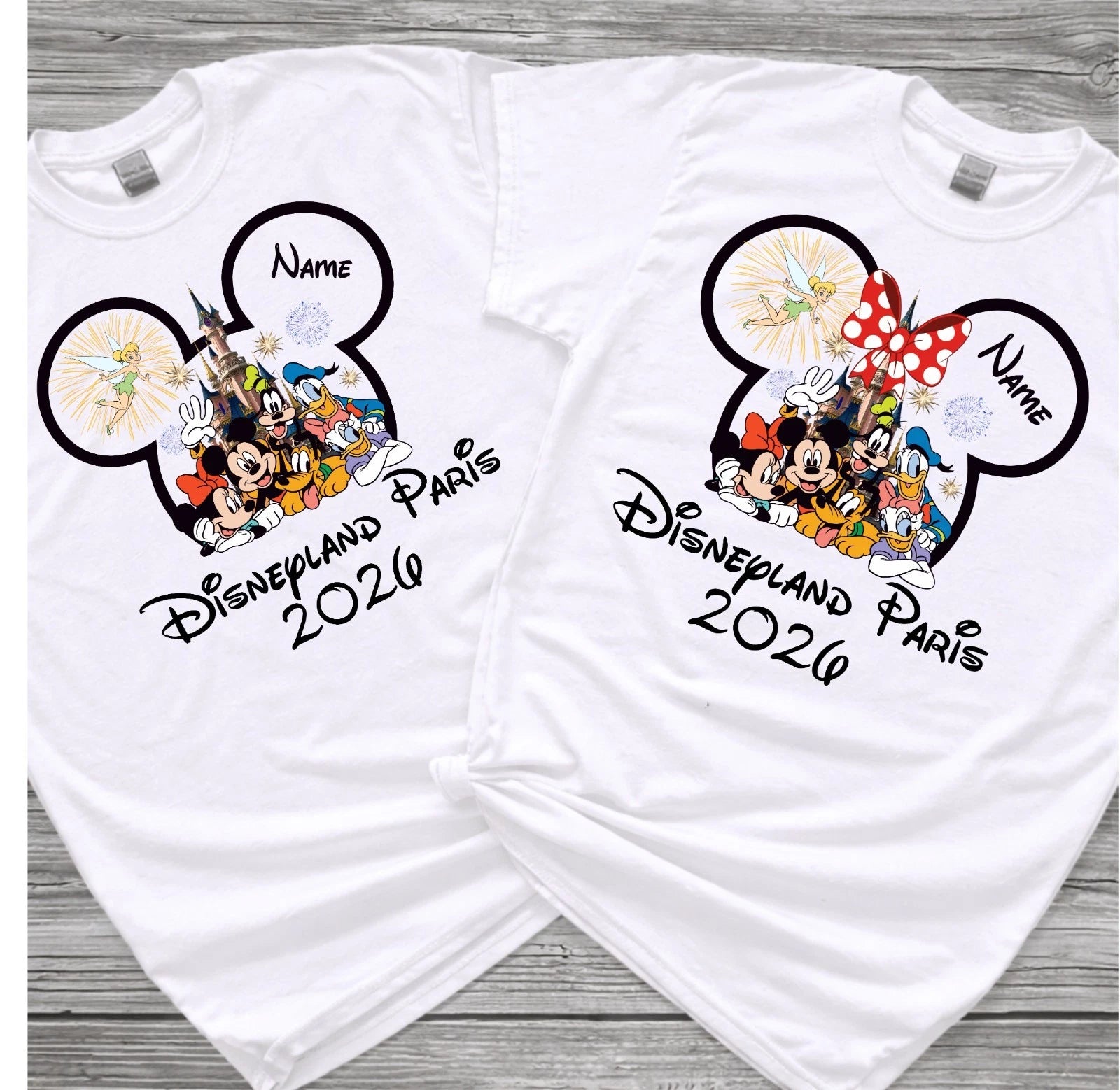 Disneyland Paris 2026 T Shirts Mickey Minnie Matching Disneyland Vacation Tee