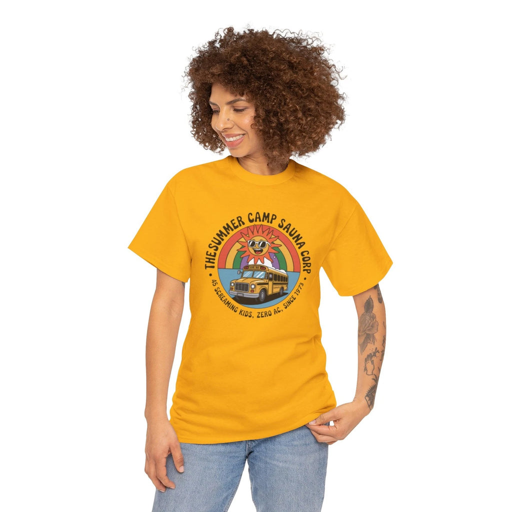 Vintage School Bus Driver T Shirt Funny Summer Camp Bus Driver Retro 70s Parody