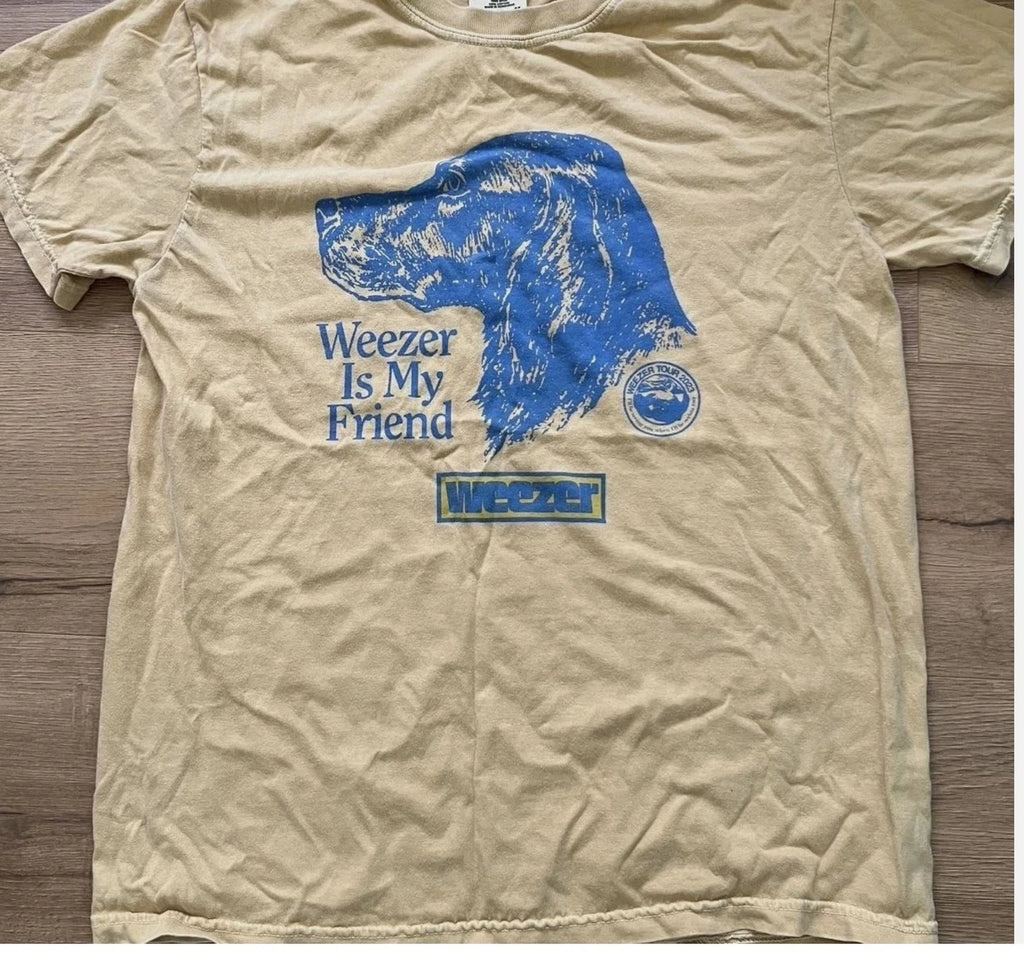 90s Weezer Rock Band Tour 2023 Graphic Basic Sand T shirt