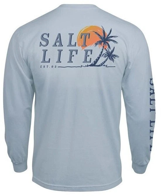Mens Salt Life Leaning Palms Graphic Long Sleeve T-Shirt - XL & Large - NWT